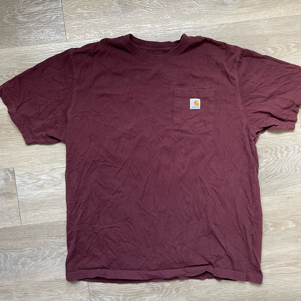 Vintage Carhartt Burgundy Pocket T Shirt